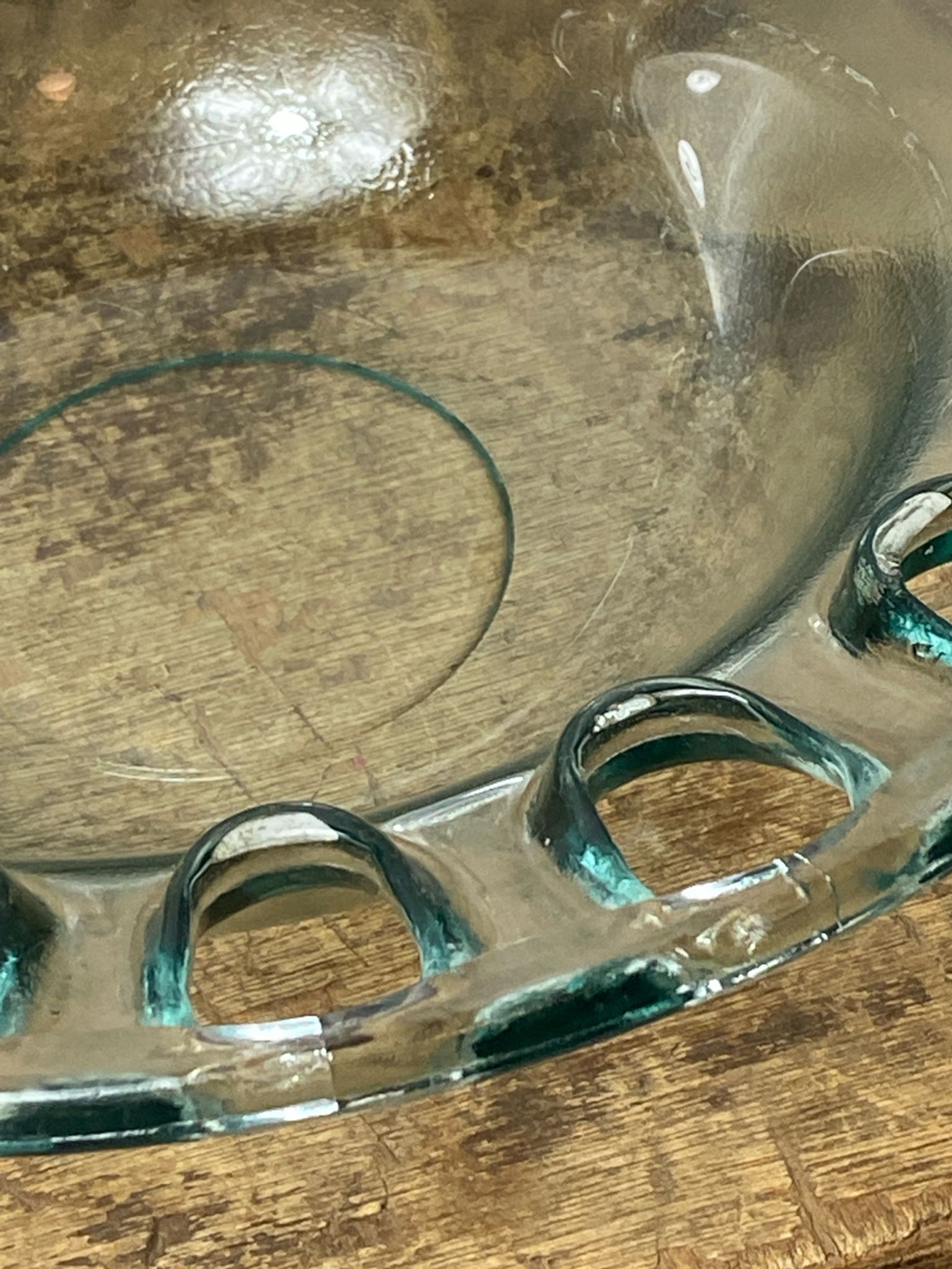 Blown glass salad bowl
