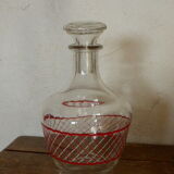 Service a Liqueur consisting of a metal servant, a carafe and 6 small vintage glasses 1950