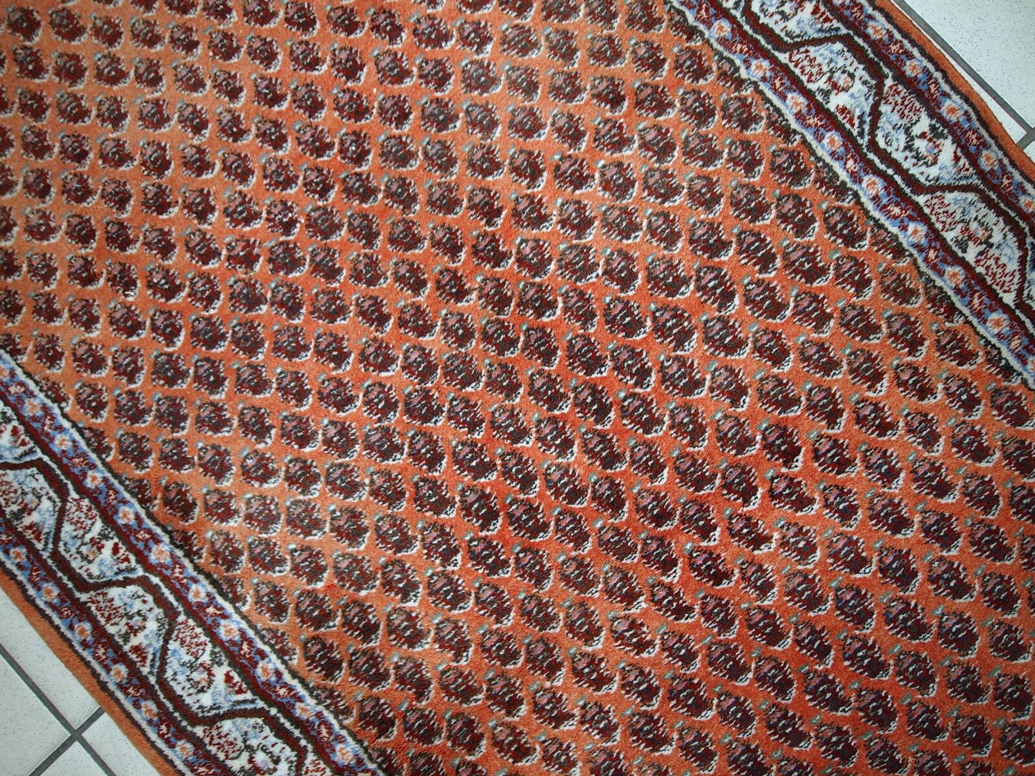 Tapis Vintage Indo-Seraband en Laine, Années 1980, Design Traditionnel