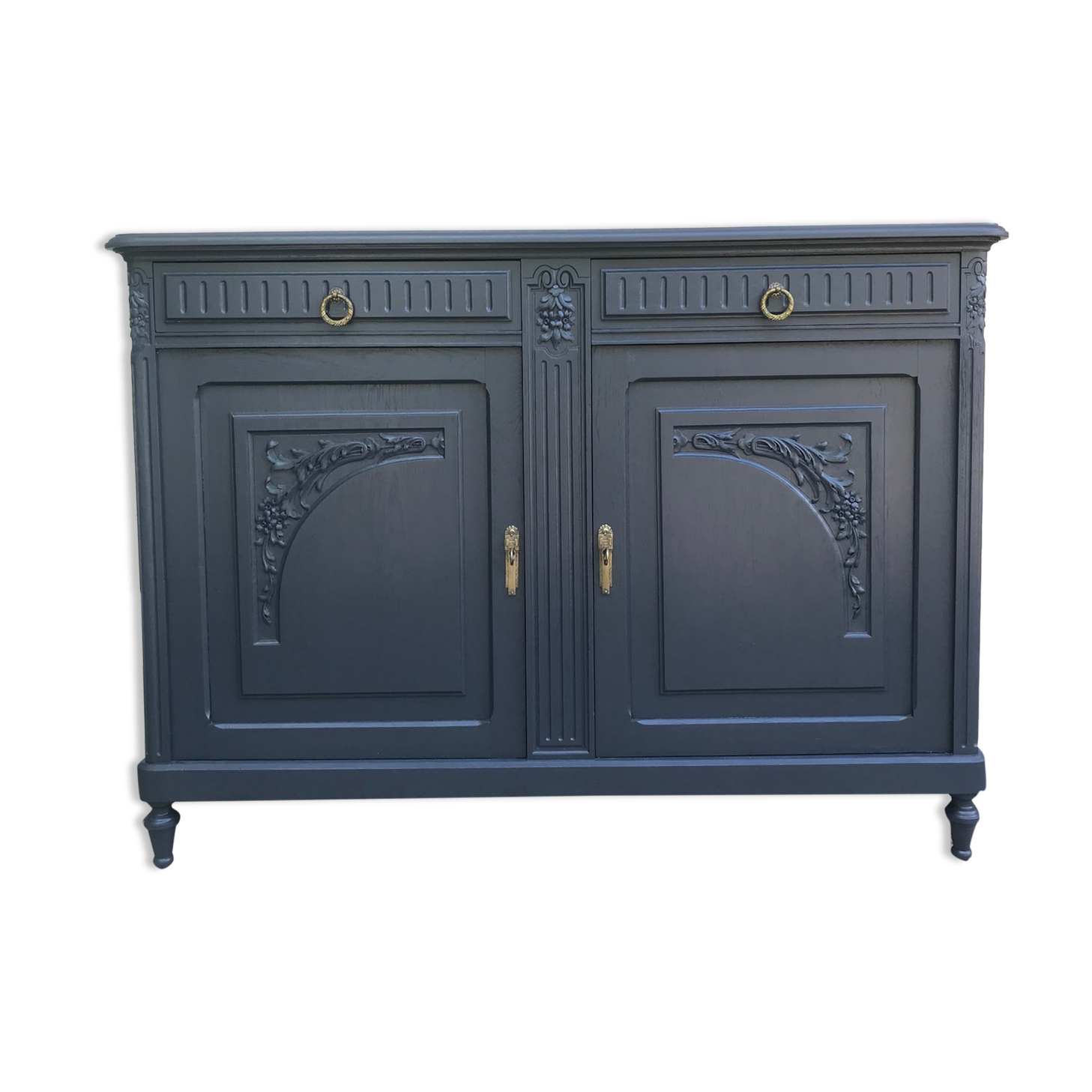 bahut buffet art deco chene solid gray vintage