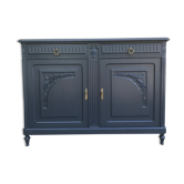 Bahut buffet art déco chene massif gris vintage