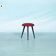 Vintage 1960s stool with new Ploeg fabric, piano.