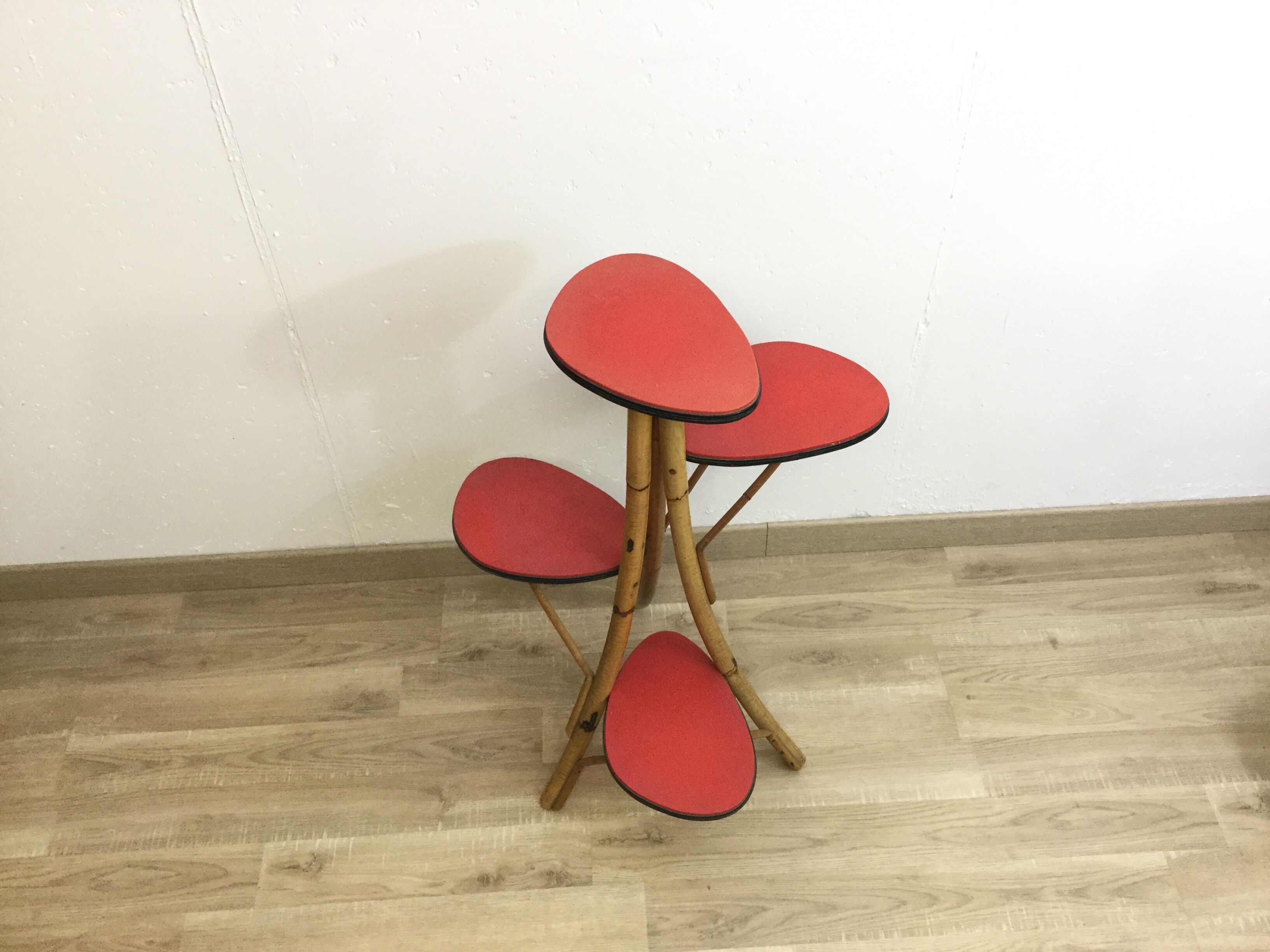 Door red vintage bamboo plant