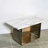 70s marble and aluminum coffee table
