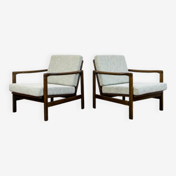 Paire personnalisable de fauteuils restaurés du milieu du siècle par Zenon Bączyk, années 1960