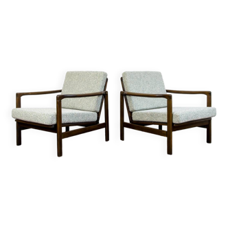 Paire personnalisable de fauteuils restaurés du milieu du siècle par Zenon Bączyk, années 1960
