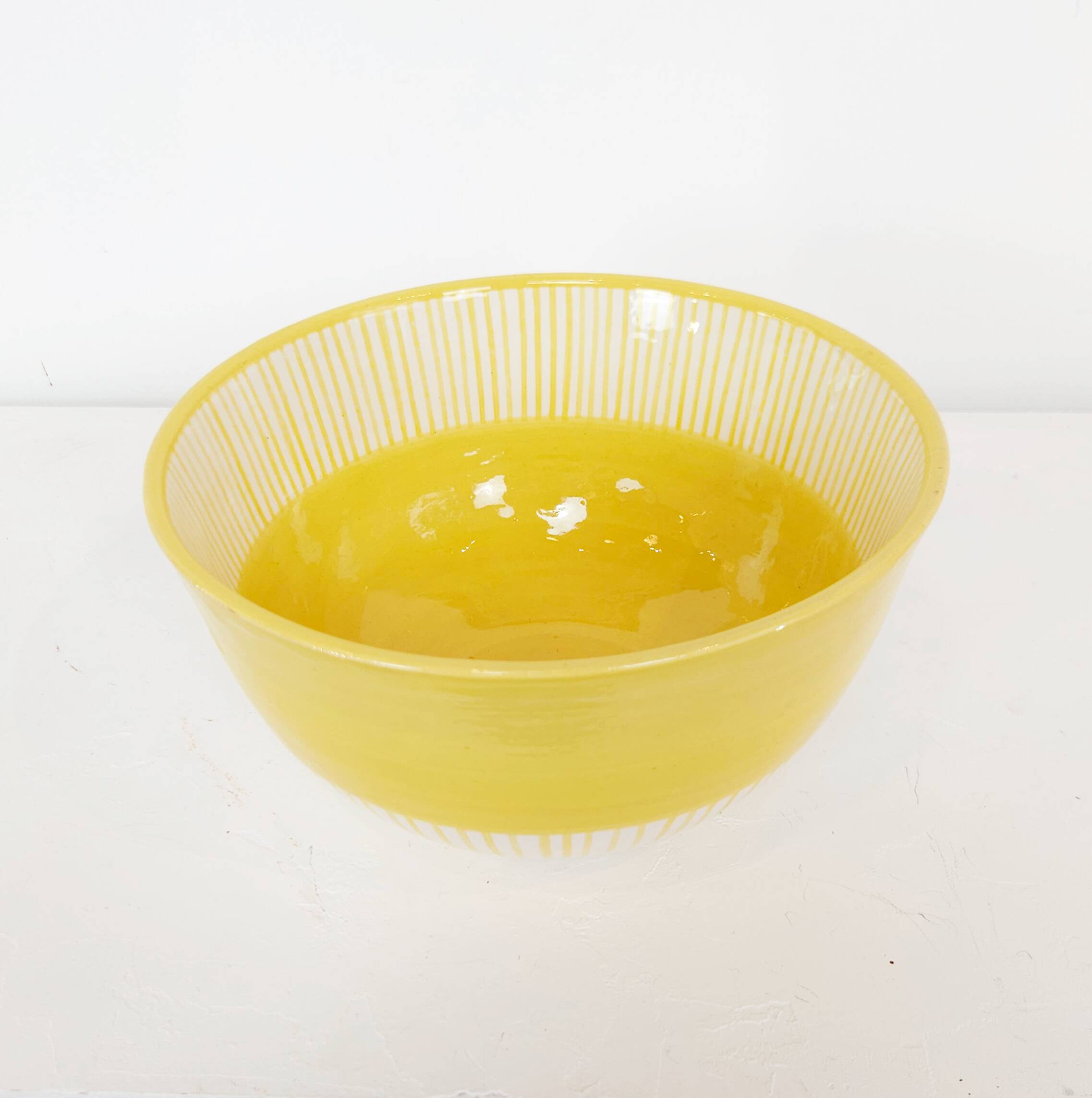 Large bowl - PALM yellow border