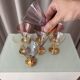 Set of 8 Vintage Italian Murano Style Cocktail Glasses – Gold Lustre – Mult