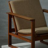 Børge Mogensen, a pair of BM2256 lounge chairs in oak and jute, Denmark, 1960s.