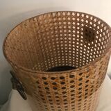 Lucite and brass magazine rack