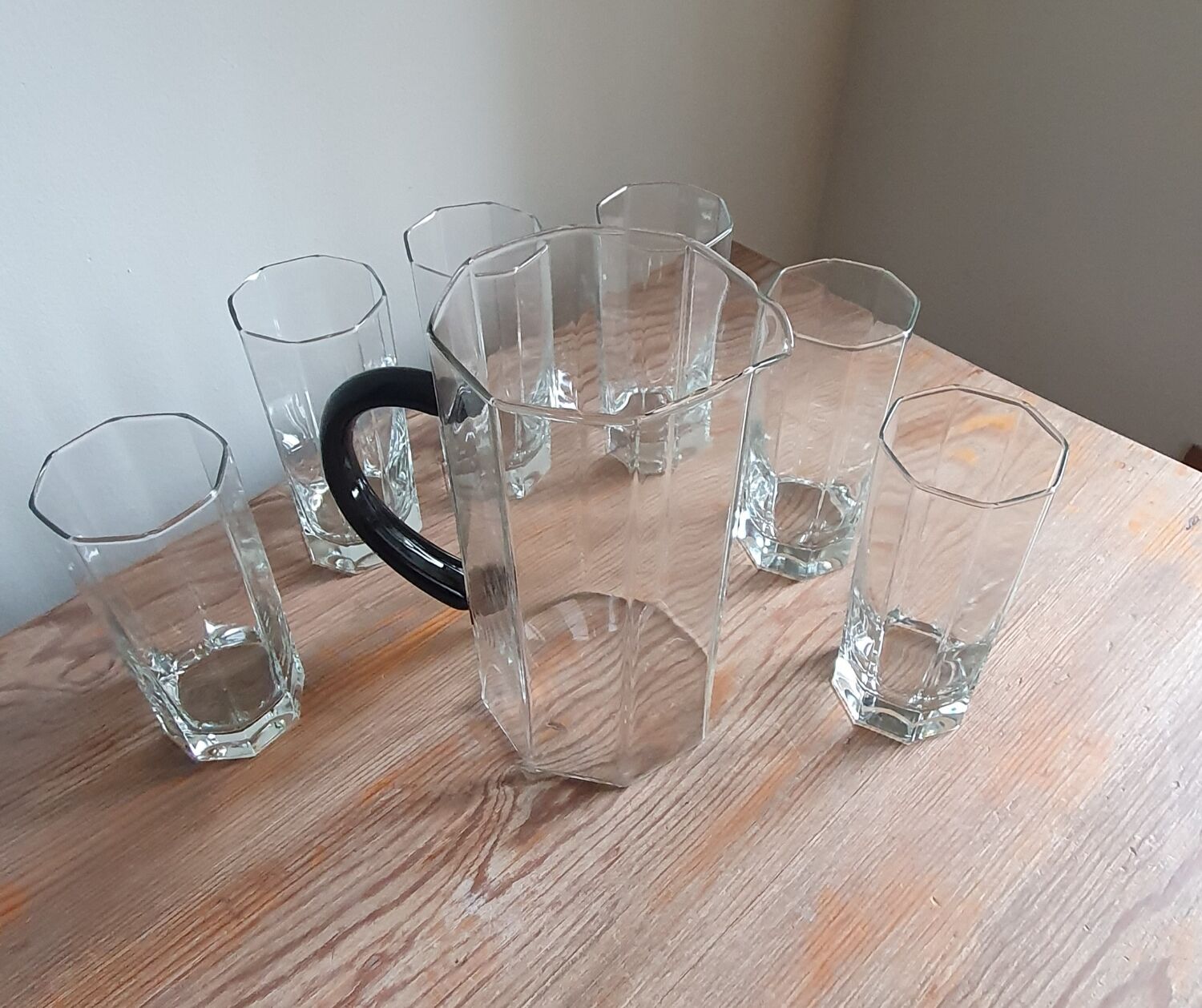 Carafe and 6 glasses Octime