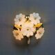 Swedish wall lamp in transparent and white glass shaped like flowers 1960s