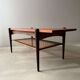 Vintage Creafort coffee table 1960s teak with rattan magazine shelf