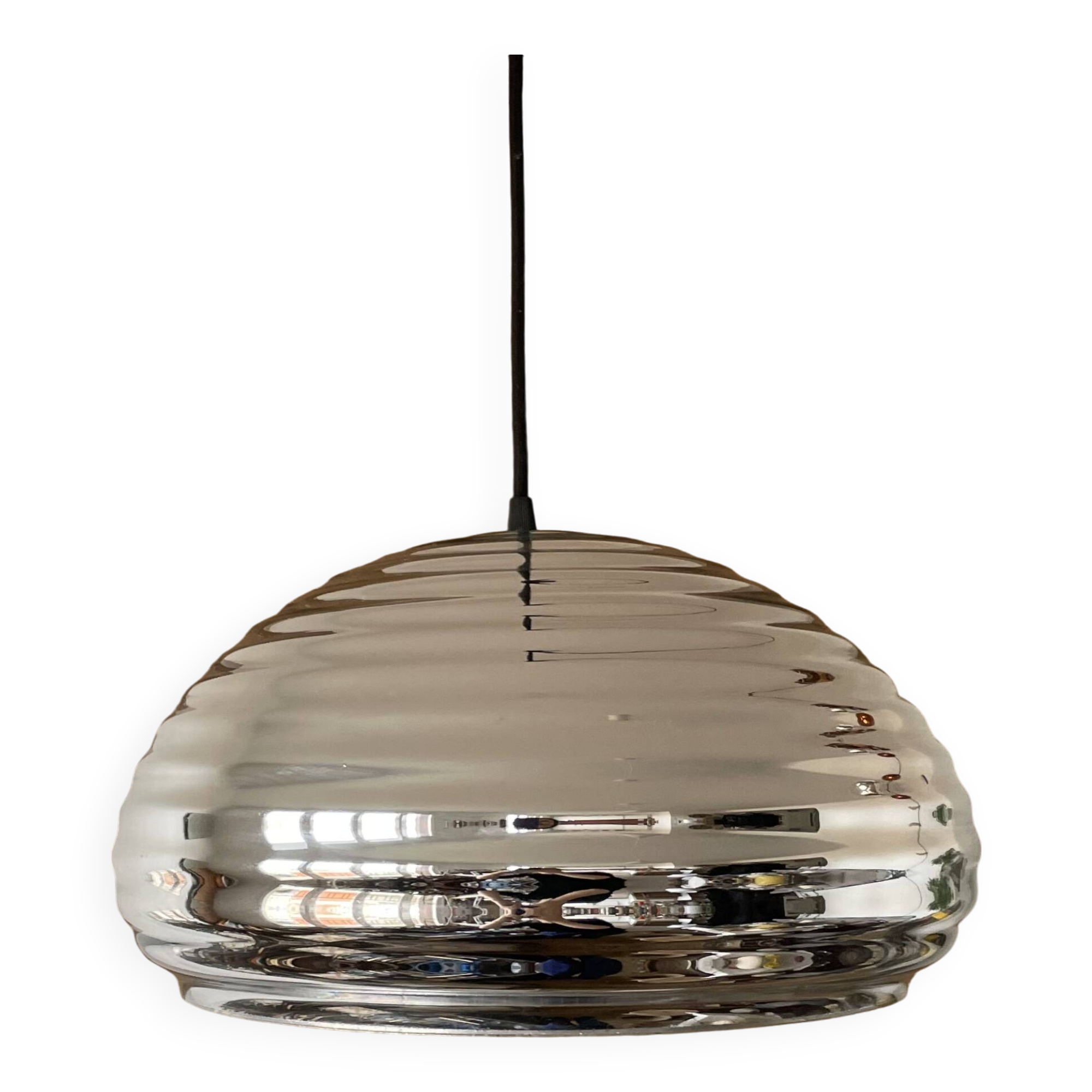 Vintage silver glass pendant light