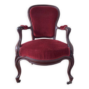 fauteuil ancien voltaire - rouge