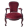 Fauteuil ancien voltaire velour rouge