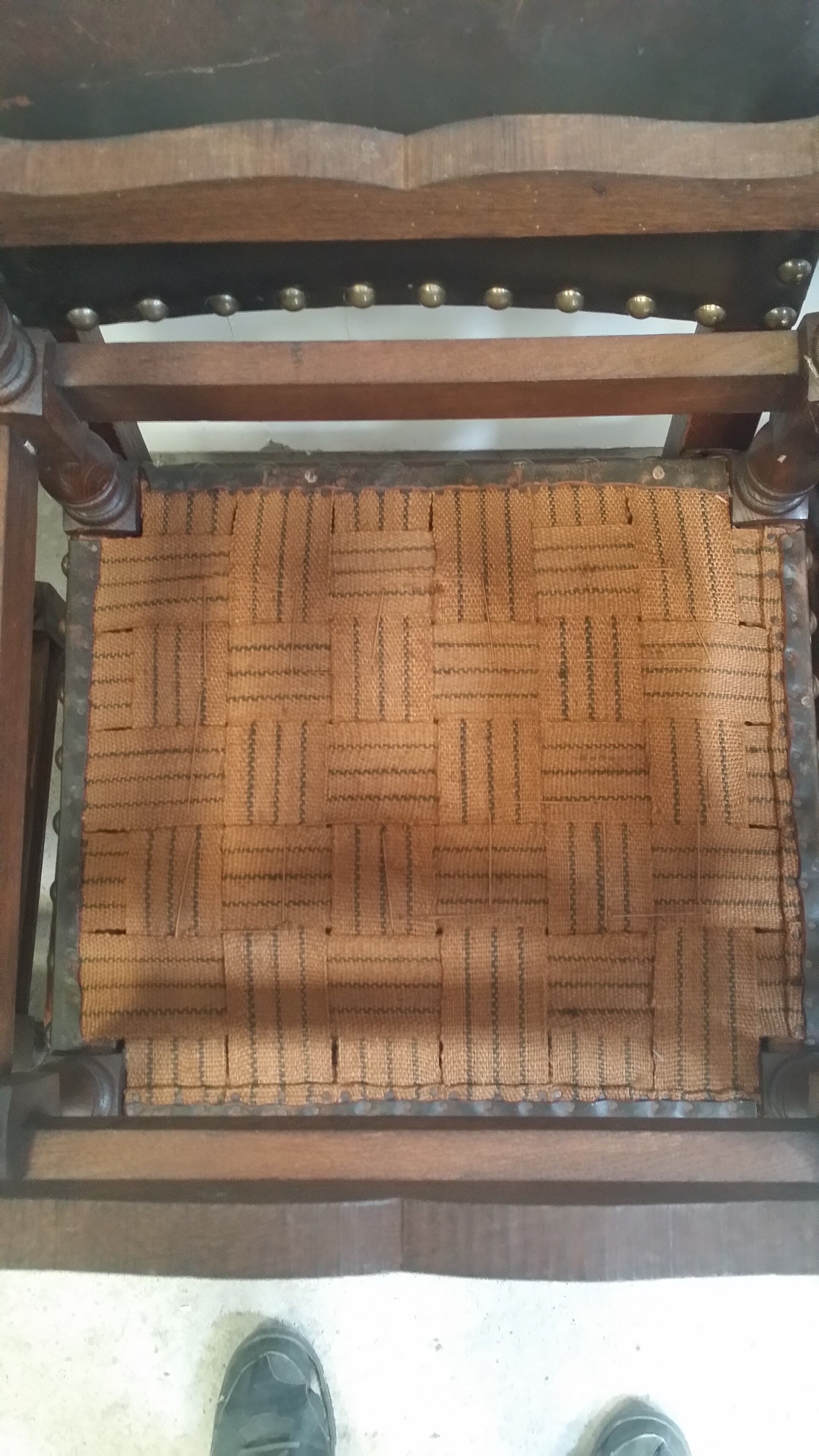 a set of six leather chairs and nails