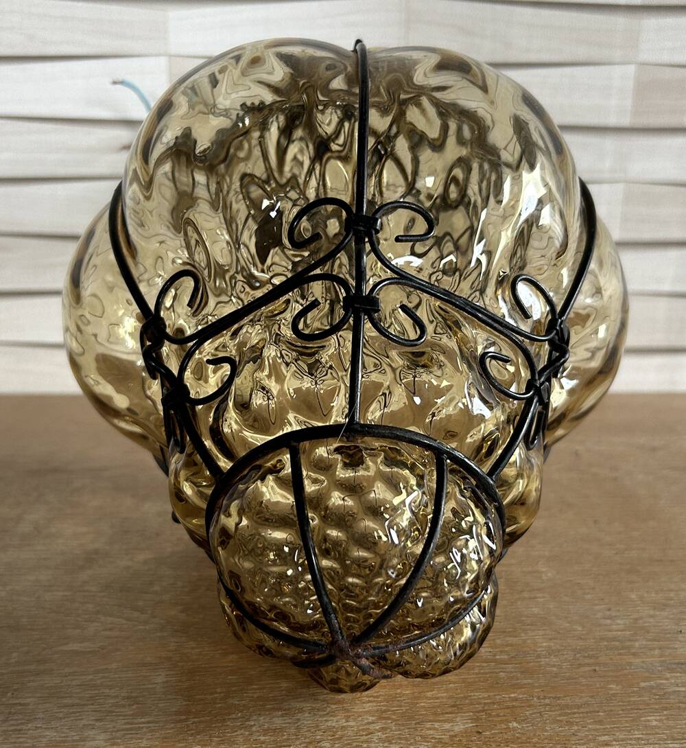 Hallway cage lantern, Murano blown glass, Venice, vintage, 1960s