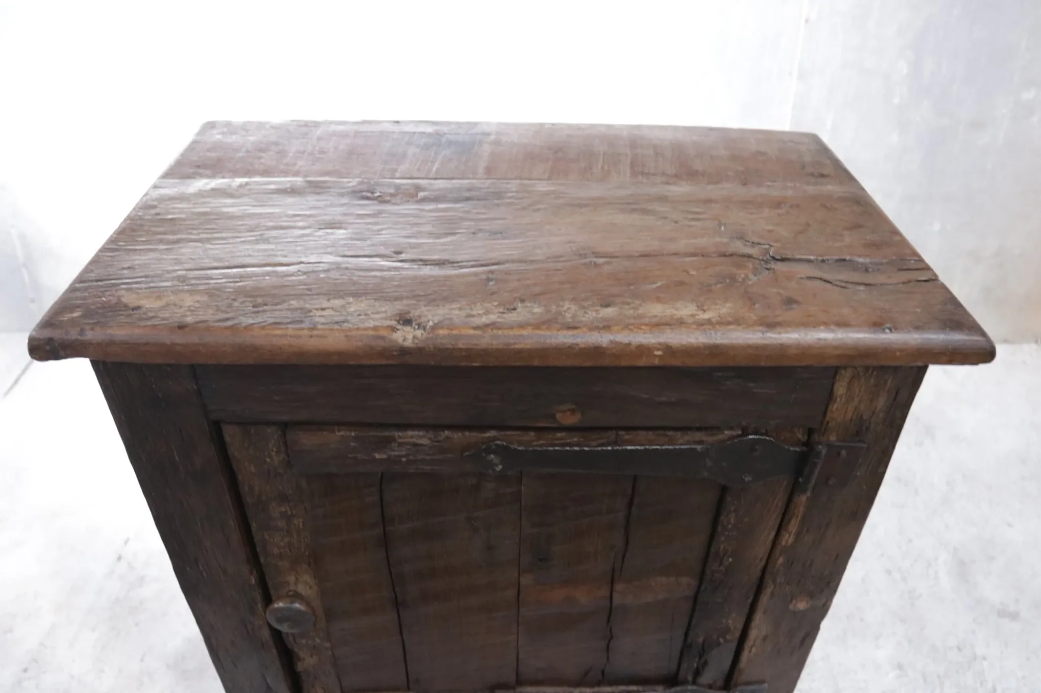 18th-century German primitive cabinet on sledge feet with forged hardware