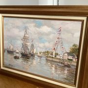 Oil painting on canvas signed, dimensions: height - 49cm - Width - 64cm -