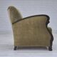 1950s, Danish relax armchair, green furniture velour, beech wood.