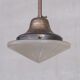 Small Antique Brass and Glass Pendant Light