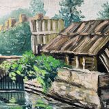 Painting "Old Paris" Lavoir Notre Dame HST