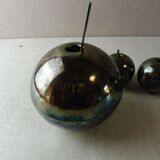 Old breakfast service, confectioner, sugar bowl, silver metal ball + glass