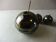 Old breakfast service, confectioner, sugar bowl, silver metal ball + glass
