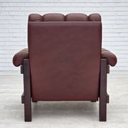 1970s, Scandinavian armchair, furniture leather, dark beech wood.