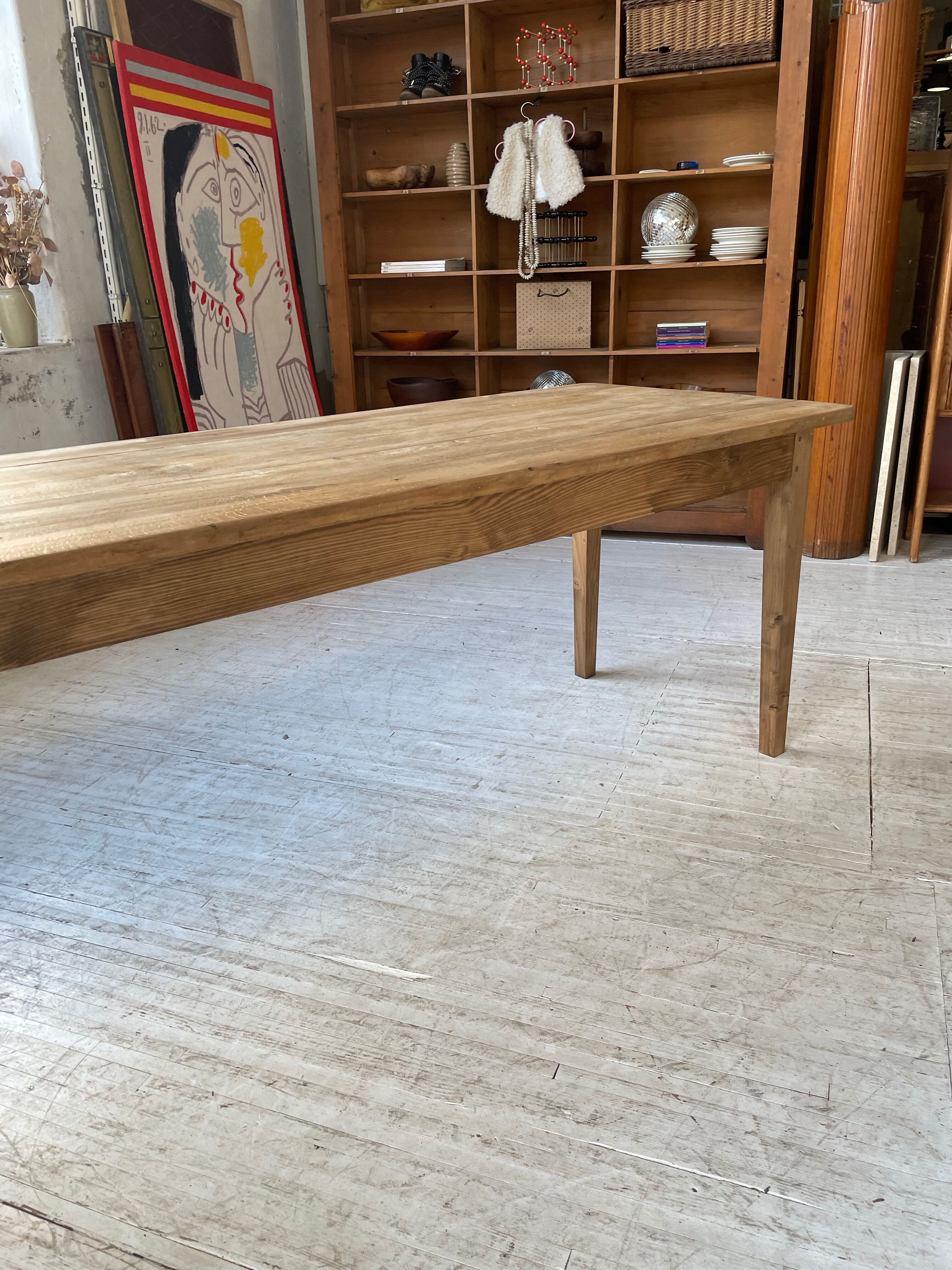 XL farmhouse table in beech and pine 3m