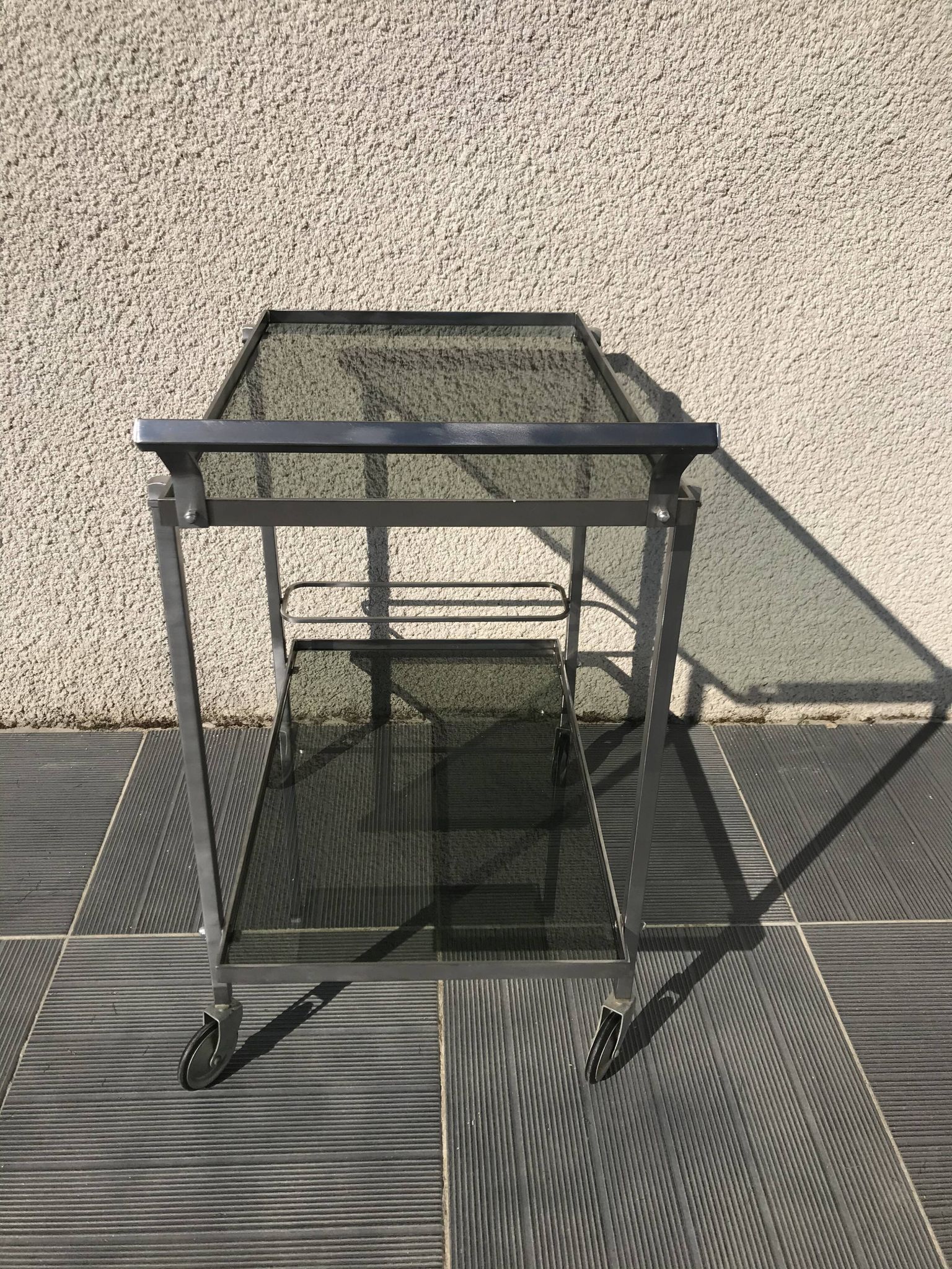 Desserte acier inox vintage 1970