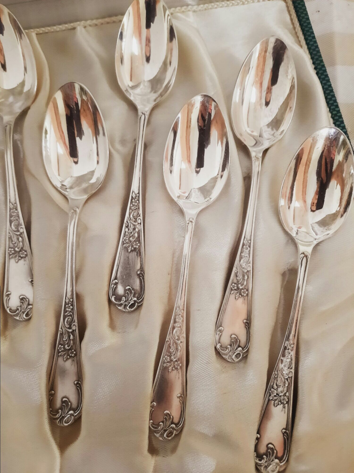Silver metal spoons
