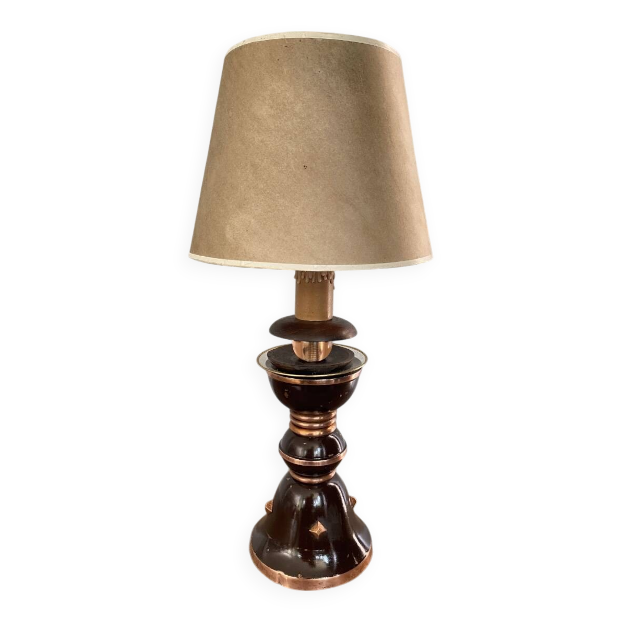 Lampe russe et abat-jour papier, 1960