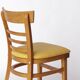 Chaise vintage en hêtre avec assise en similicuir jaune – Allemagne des années 1960-1970