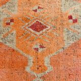 3x10 Pastel Orange Turkish Runner Rug, 102x304Cm