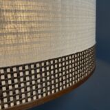 Bamboo look floorlamp large white shade