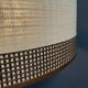 Bamboo-look floor lamp with large white shade