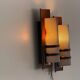 Simple mid-century wall light in metal, wooden and copper base, 1960s, Germany.
