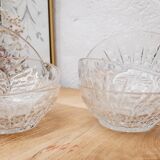 Set 6 cups chiseled glass