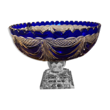 Vase coupe cristal Pbo bleu