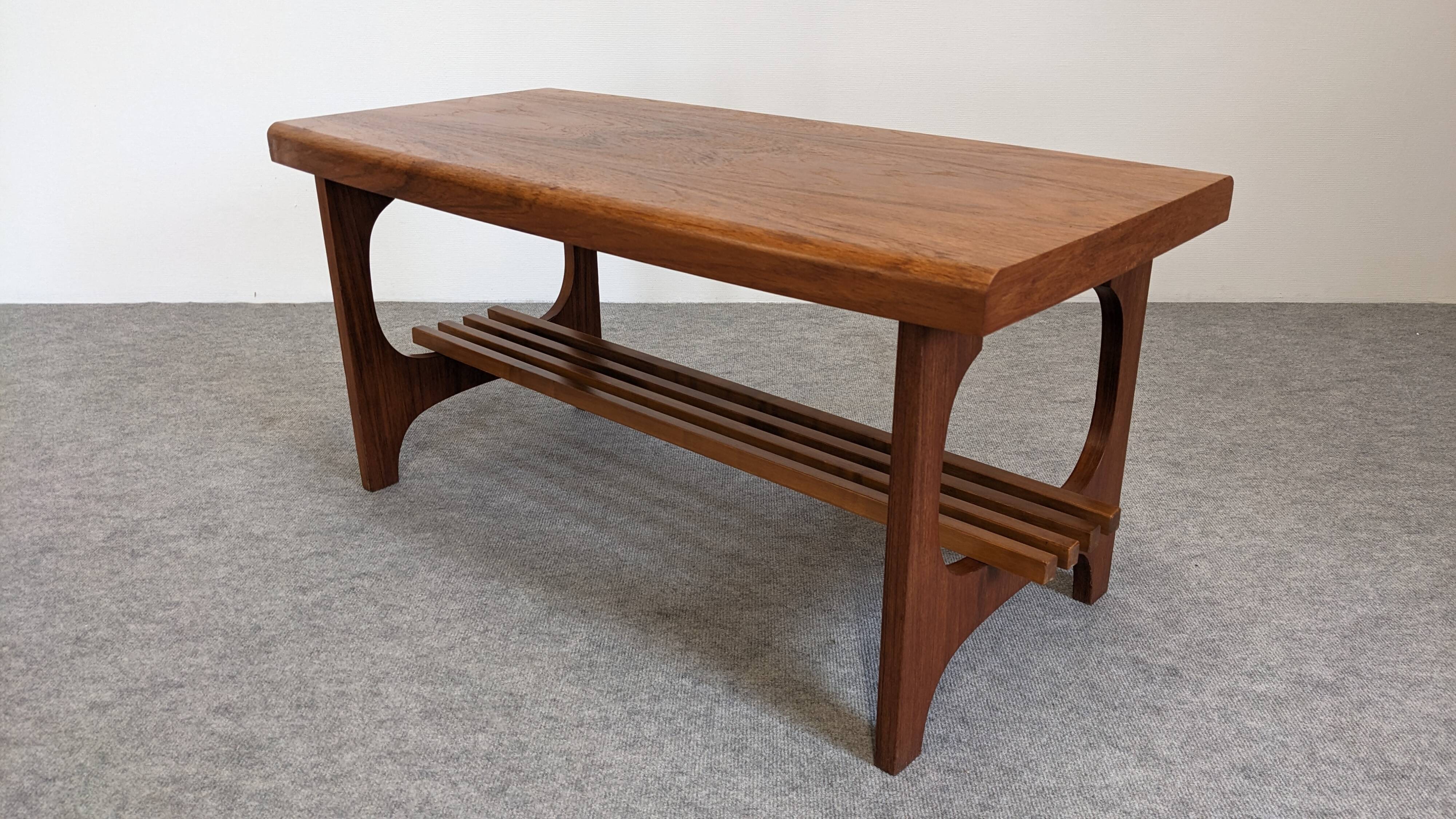 Scandinavian teak coffee table with magazine rack, Sweden circa 1960.