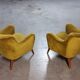 Fauteuil original années 50-60 design italien doré