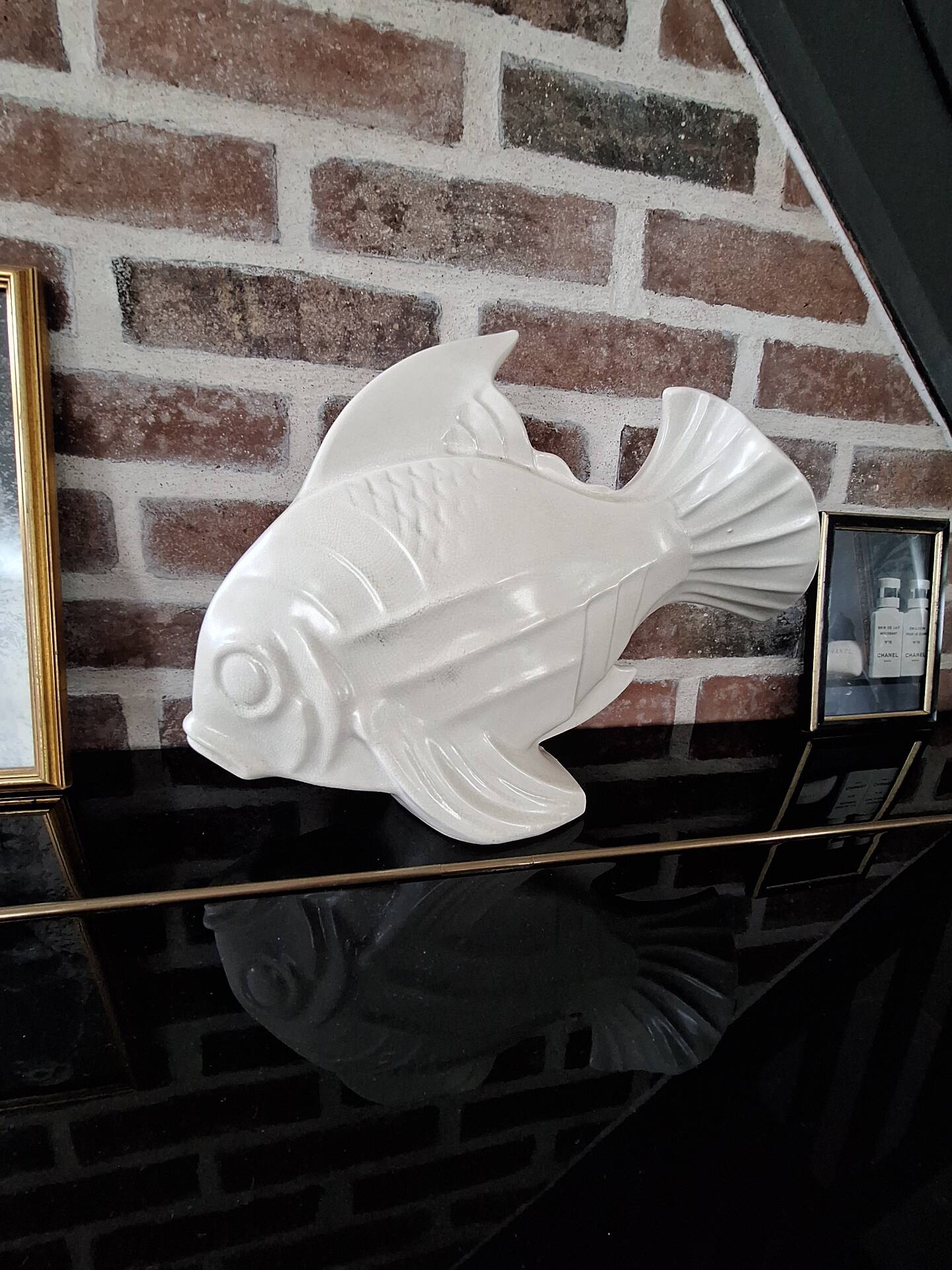 Poisson en céramique Art déco signé Lejan