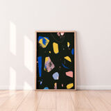 Rocks Black - A3 signed art print, unframed