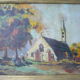 Oil painting on panel framed Brittany landscape