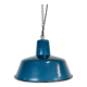 Industrial blue enamel factory pendant lamp 1960s