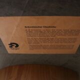 Peter Draenert studios coffee table in fossil stone and oak, Germany 1970s