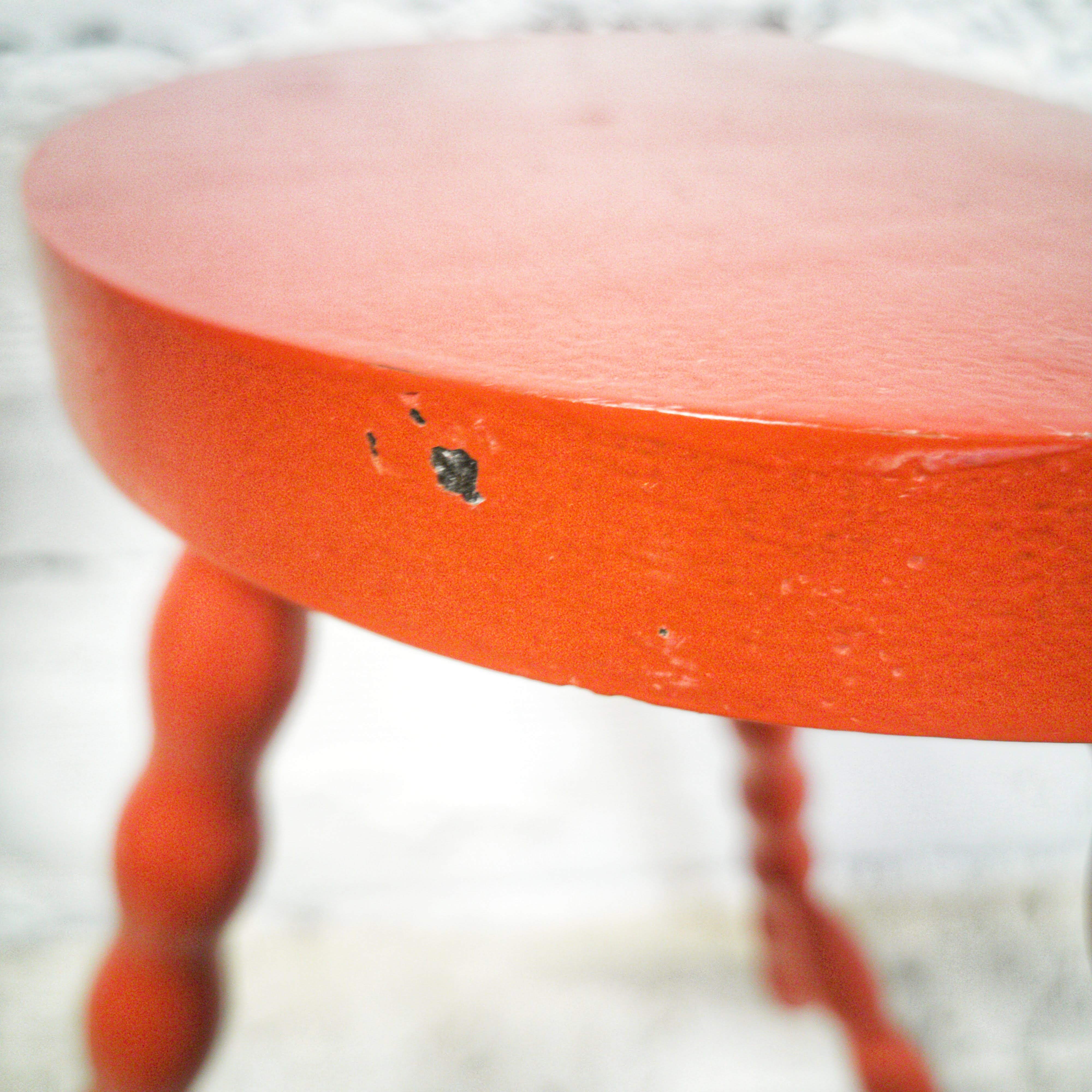 Turned wooden tripod stool