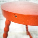 Turned wooden tripod stool